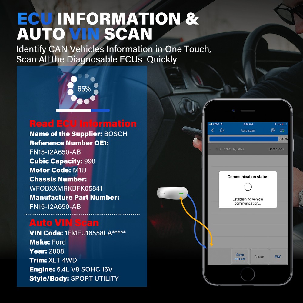 Autel MaxiAP AP200 OBDII Scanner Car Diagnostic AutoVIN IMMO EBP TPM Code Reader