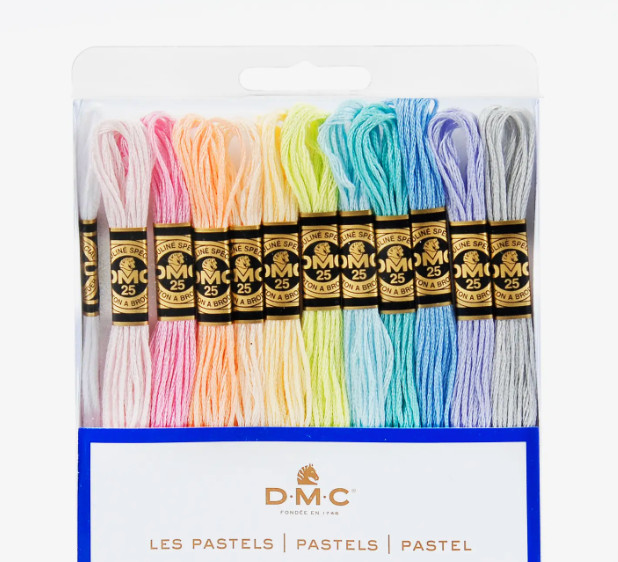 12 Pack Essentials Pastels Bundle DMC Stranded Cotton Threads