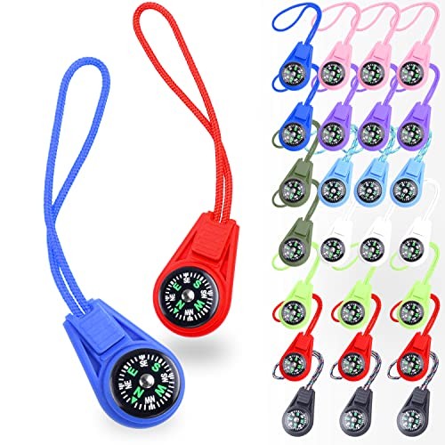 Compass Bulk Mini Compass for Navigation Lesson,Plastic 25PCS Multicolor