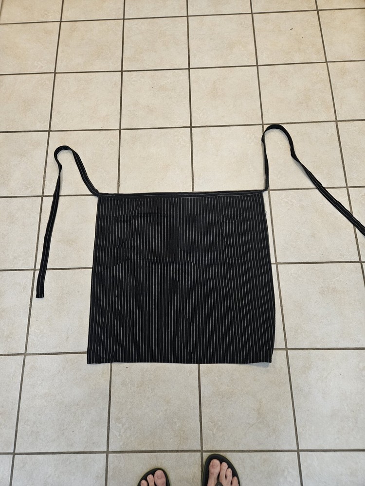 Chef Works Server Apron Pinstripe Black Long Apron