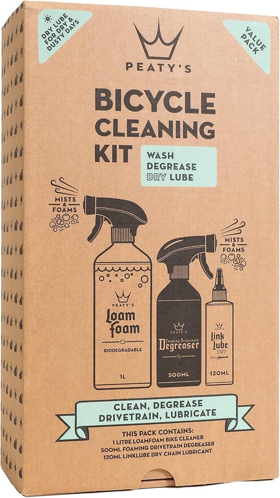 Peaty's Bicycle Cleaning Kit - Wash, Degrease, and Lubricate (Dry Weather), C...