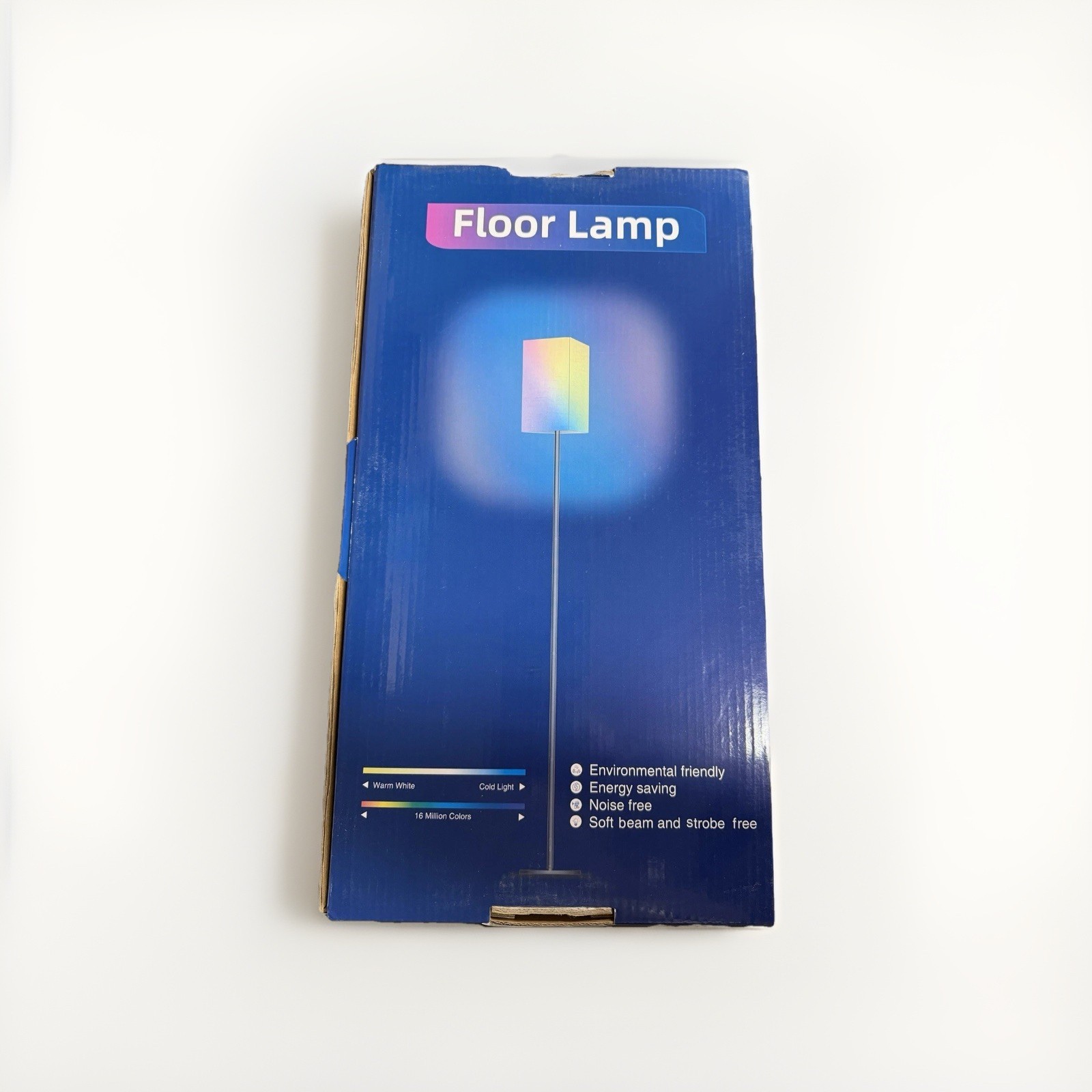 Smart LED Floor Lamp, Remote & App Control, Dimmable, Black/White