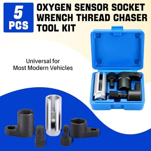 5pcs O2 Oxygen Sensor & Oil Pressure Sending Unit Master Sensor Socket Set Blue
