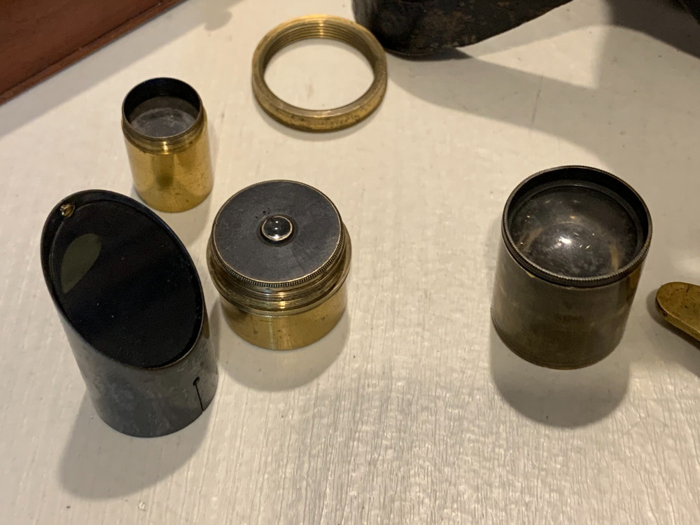 ANTIQUE MICROSCOPE EG WOODS LONDON