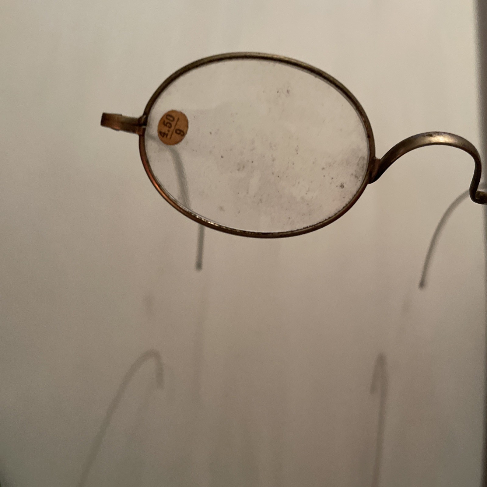 Antique 1900’s Silver Wire Rim Eye Glasses Readers Marked 4.50/9 Used