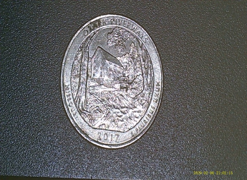 2017-P Ozark Riverways Grease Strike Obv Error coin
