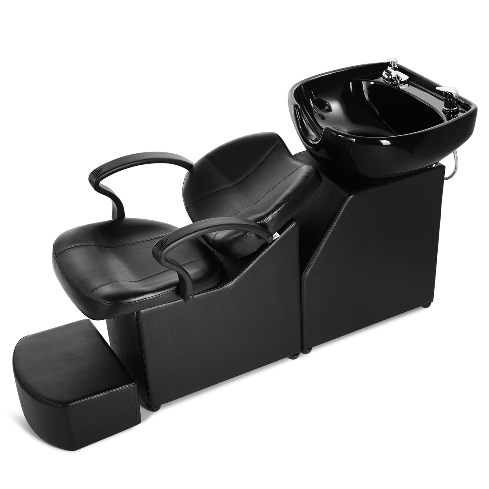 Shampoo Backwash Barber Chair Ceramic Bowl Sink Beauty Spa Salon W/Foot Pedal