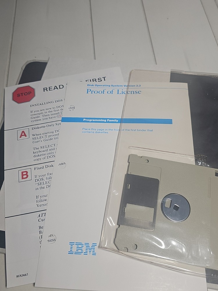 IBM DOS 3.30 Disk Operating System 1987: 1st Edition / 5.25 Software Disks Read