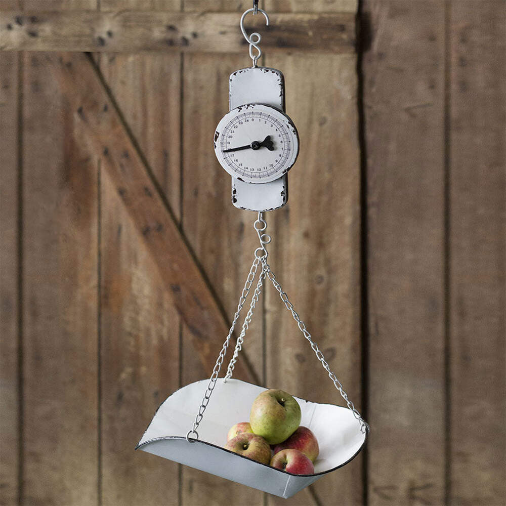 White Hanging Decorative Produce Scale