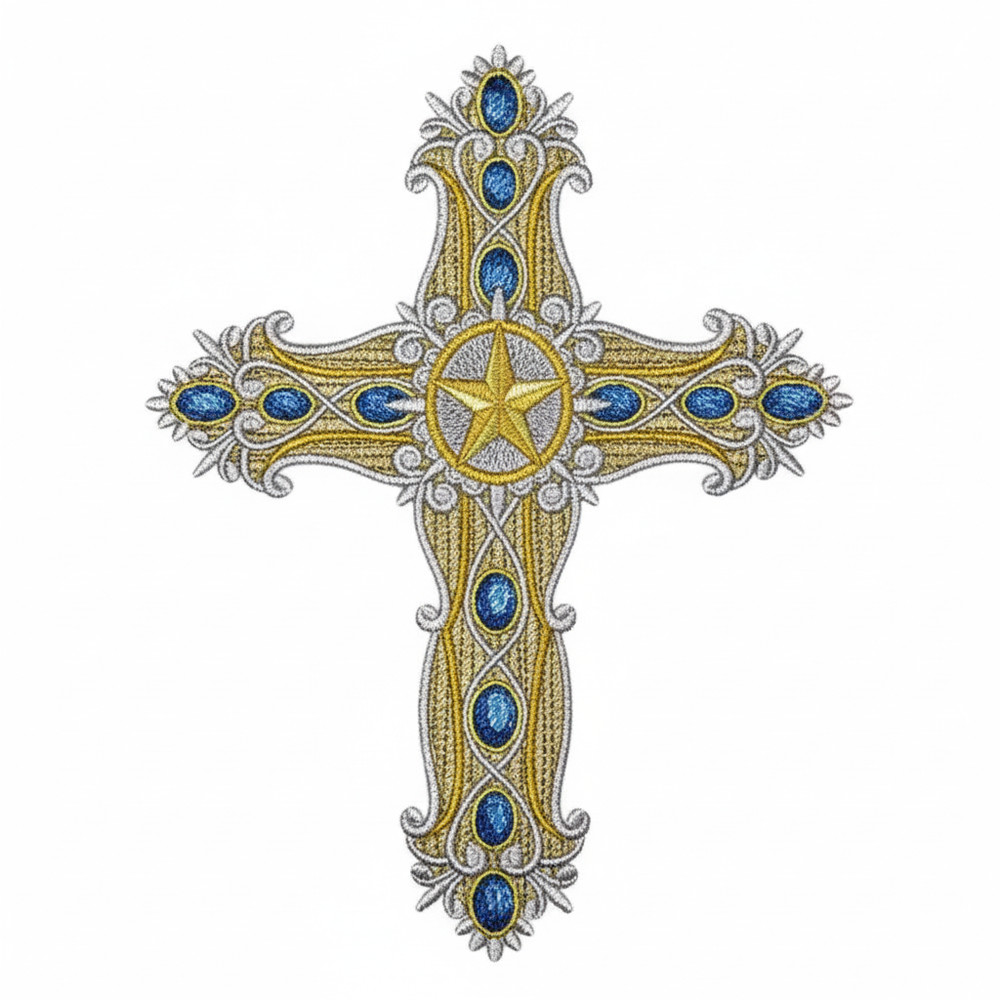 Western Sacred Cross Embroidered Patch