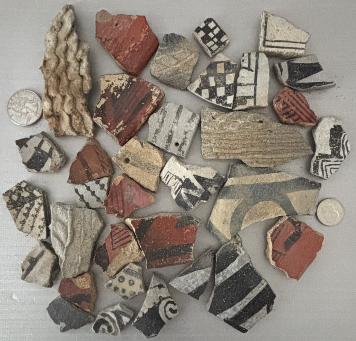 30+ Ancient Anasazi Native American Pottery Shards Arizona L8-B FREE SHIP