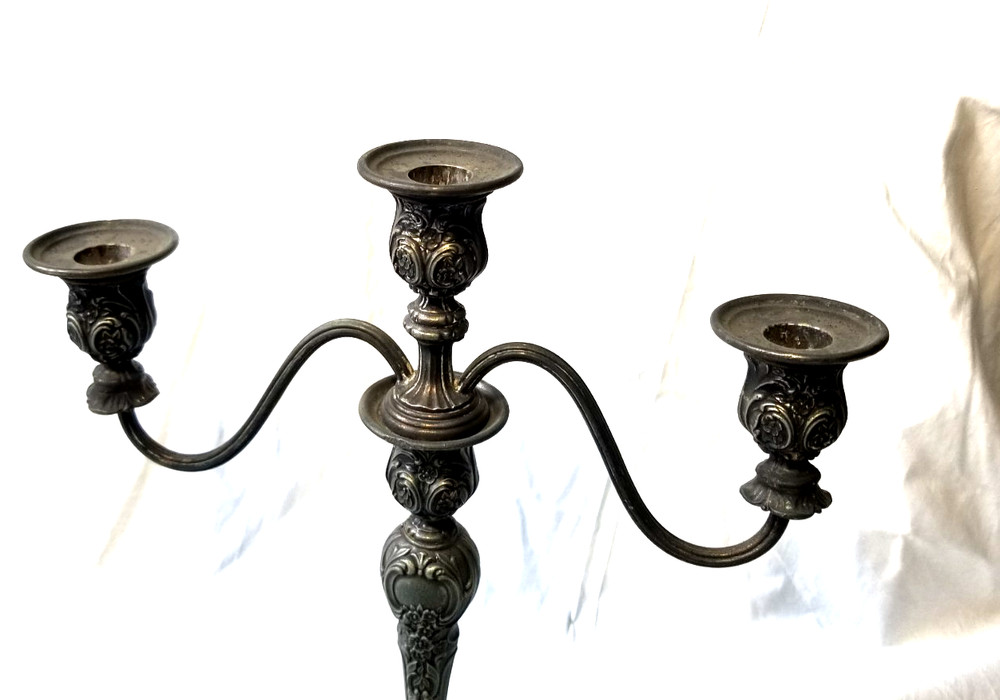 Vintage Candelabra Wm Rogers & Son Convertible Silver Plate Candlestick Holder