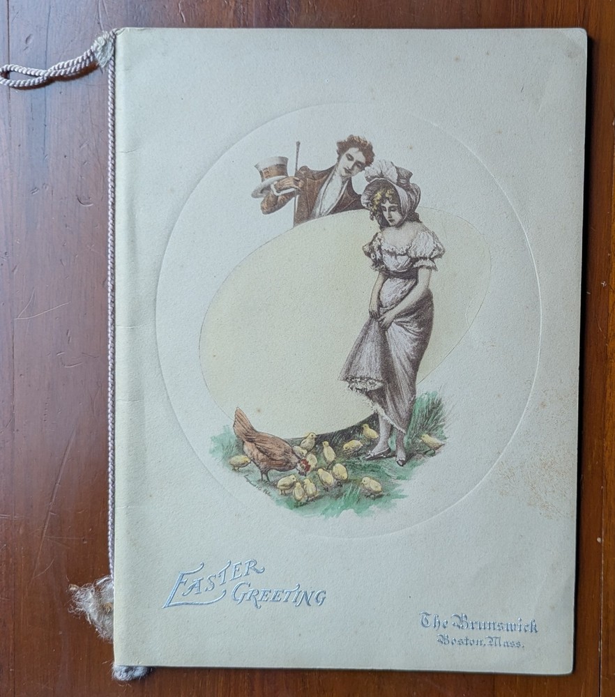 Original 1913 Brunswick Hotel Easter Menu Boston Massachusets