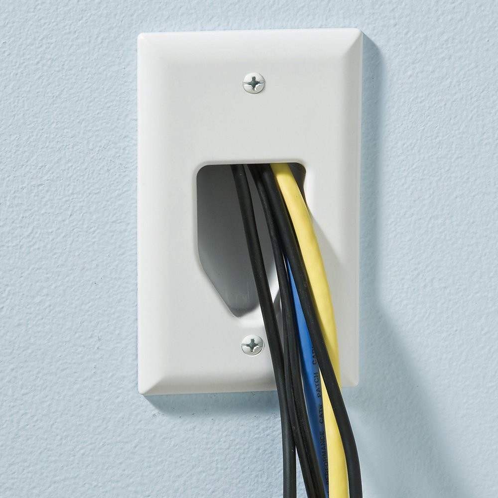 Electronics 50-3331-WH-KIT Flat Panel TV Cord Organizer Kit, Wall Cable Pass ...
