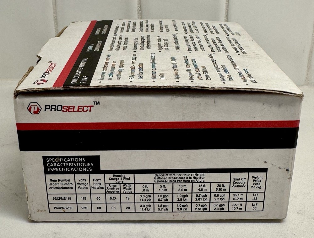 PROSELECT PSCPMS230 Mini Split Condensate Pump 2Gph, 230V