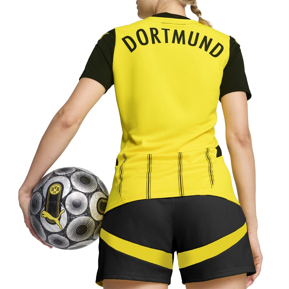 PUMA Bvb Home Crew Neck Replica Jersey Womens Yellow 78002401
