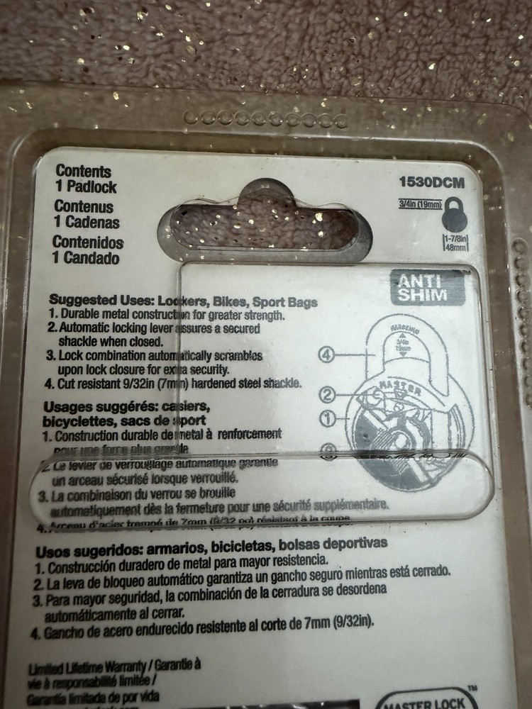 Master Lock Purple Dial Combination Padlock New In Package Sealed