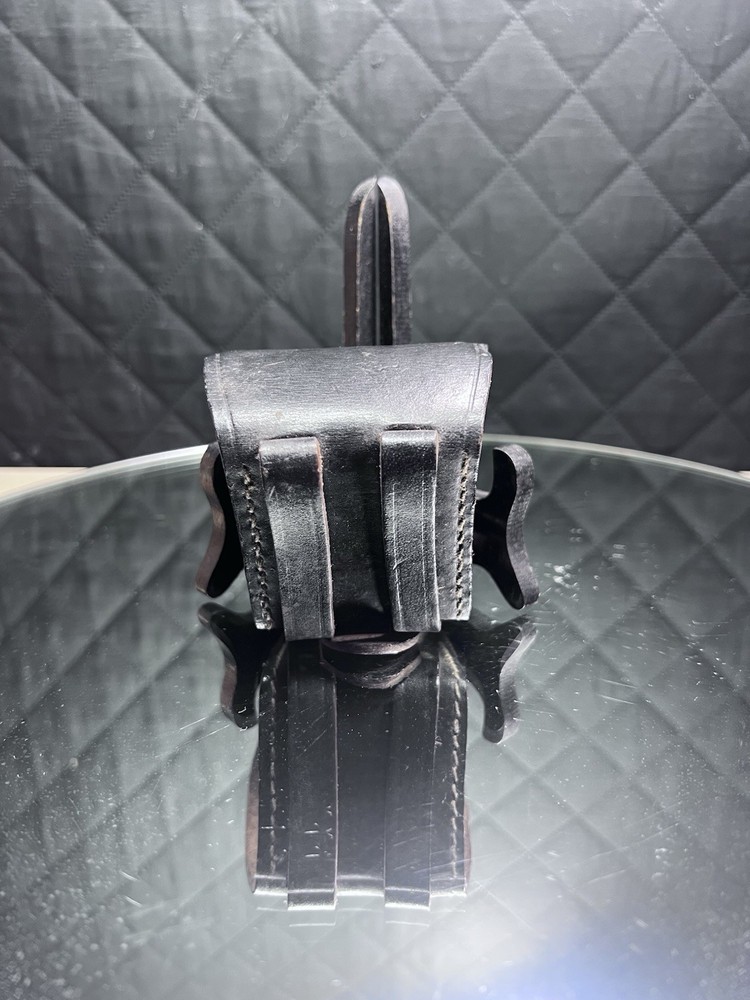 Muzzleloader Cap Or Ball Belt Pouch Black Leather Owb