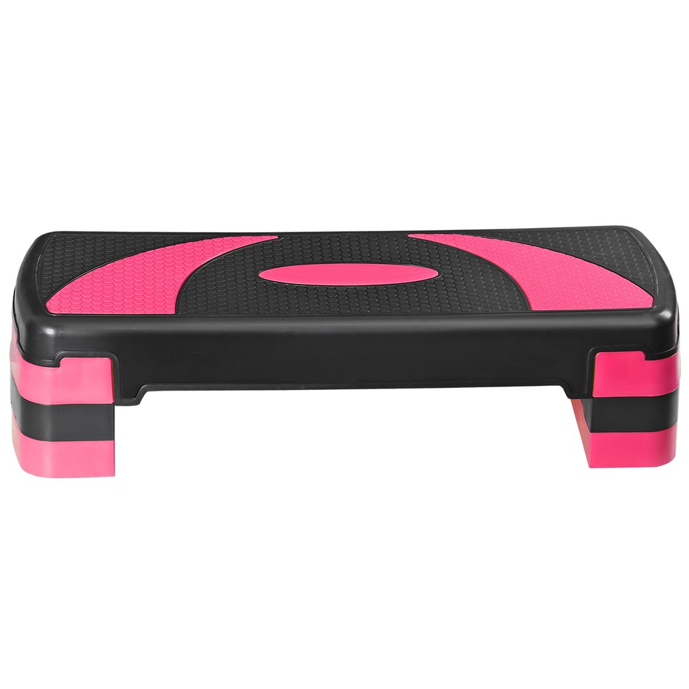 30" Aerobic Step Platform Workout Exercise Stepper w/Risers Adjust 4"-6"-8" Pink