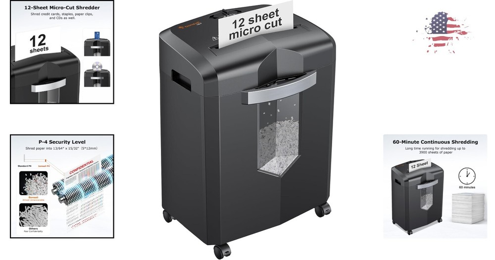 Ultimate High Security Micro Cut Shredder - 60 Minute Run Time - P-4