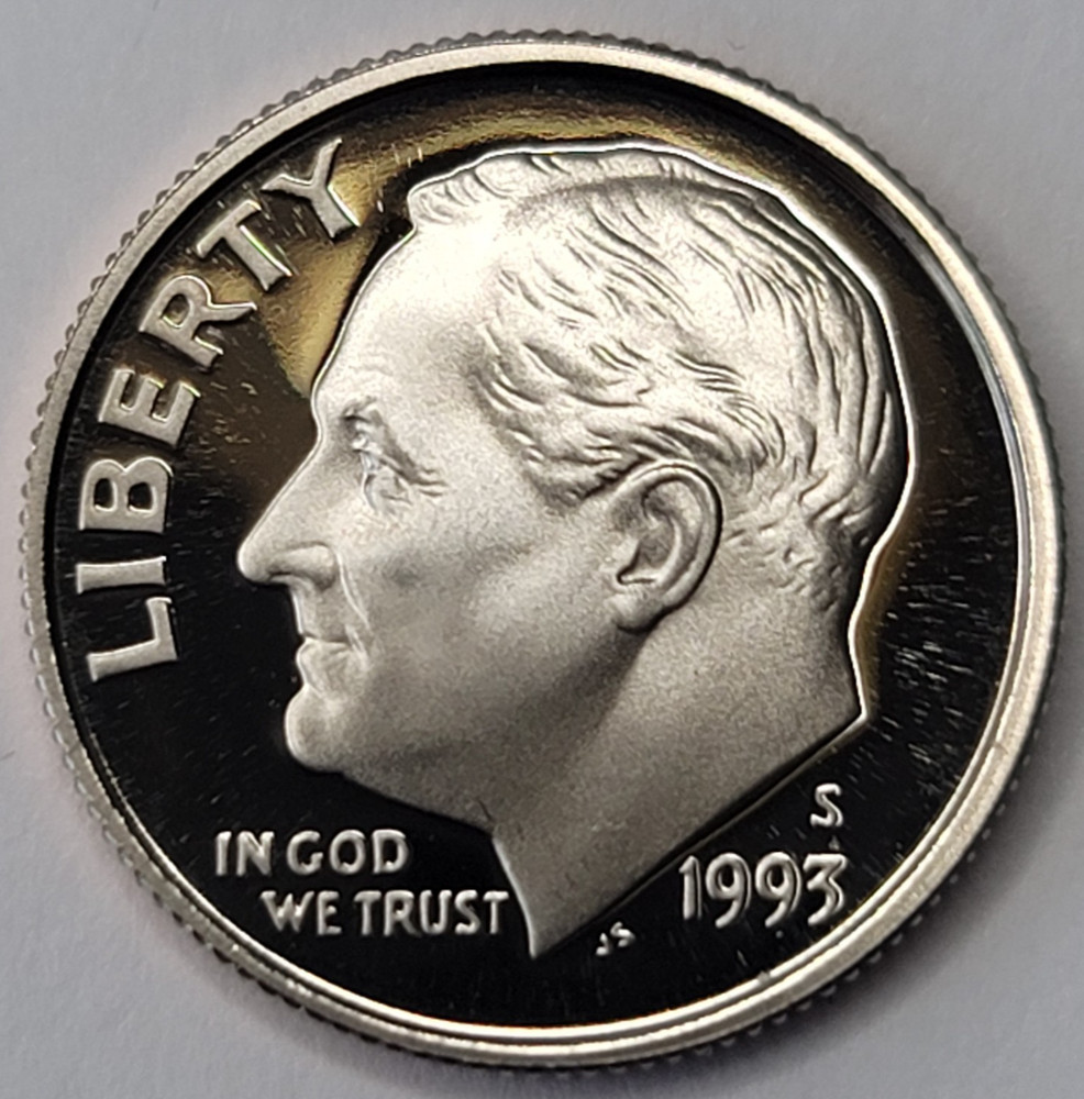 1993 S Gem Proof DCAM Roosevelt Dime