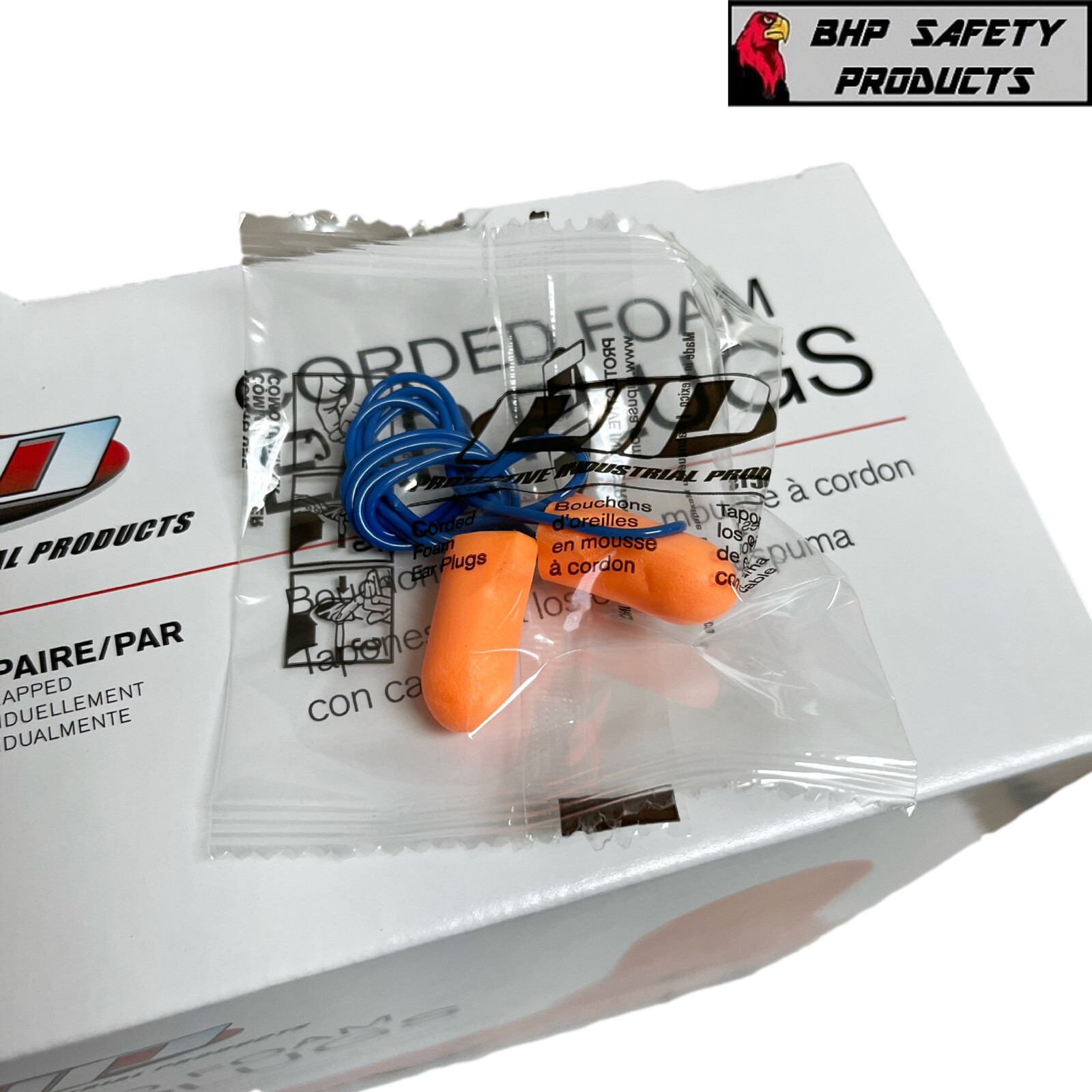 Ear Plugs Corded, Soft Orange Foam Sleep Travel Noise Shooting Earplugs NRR 32