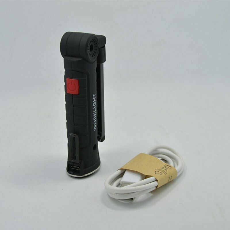 Rechargeable COB LED Slim Work Light Lamp Flashlight Inspect Folding Torch 18650