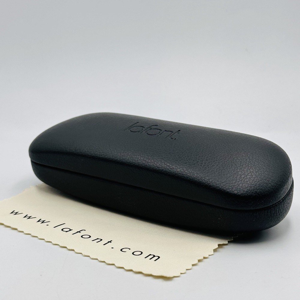 Lafont Case Glasses Case Sunglasses Logo Black Leather Hardshell