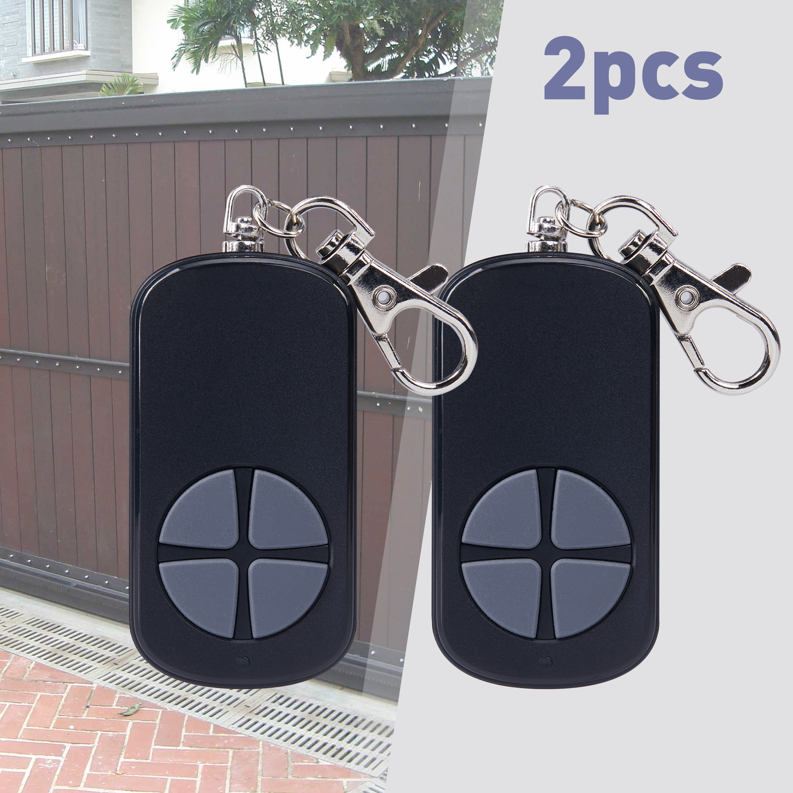 2PCS 433.92MHz Smart Sliding Gate Opener Remote Control Wireless Backup Key