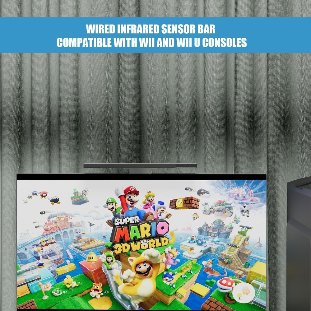 High-Sensitivity Wired Sensor Bar for Accurate Wii Motion Control - 3.15"