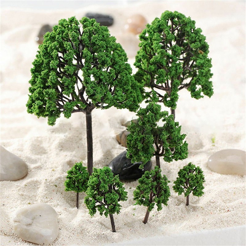 11Pcs Tree Model Mixed Size Artificial Trees Train Railway Diorama Layout Decor