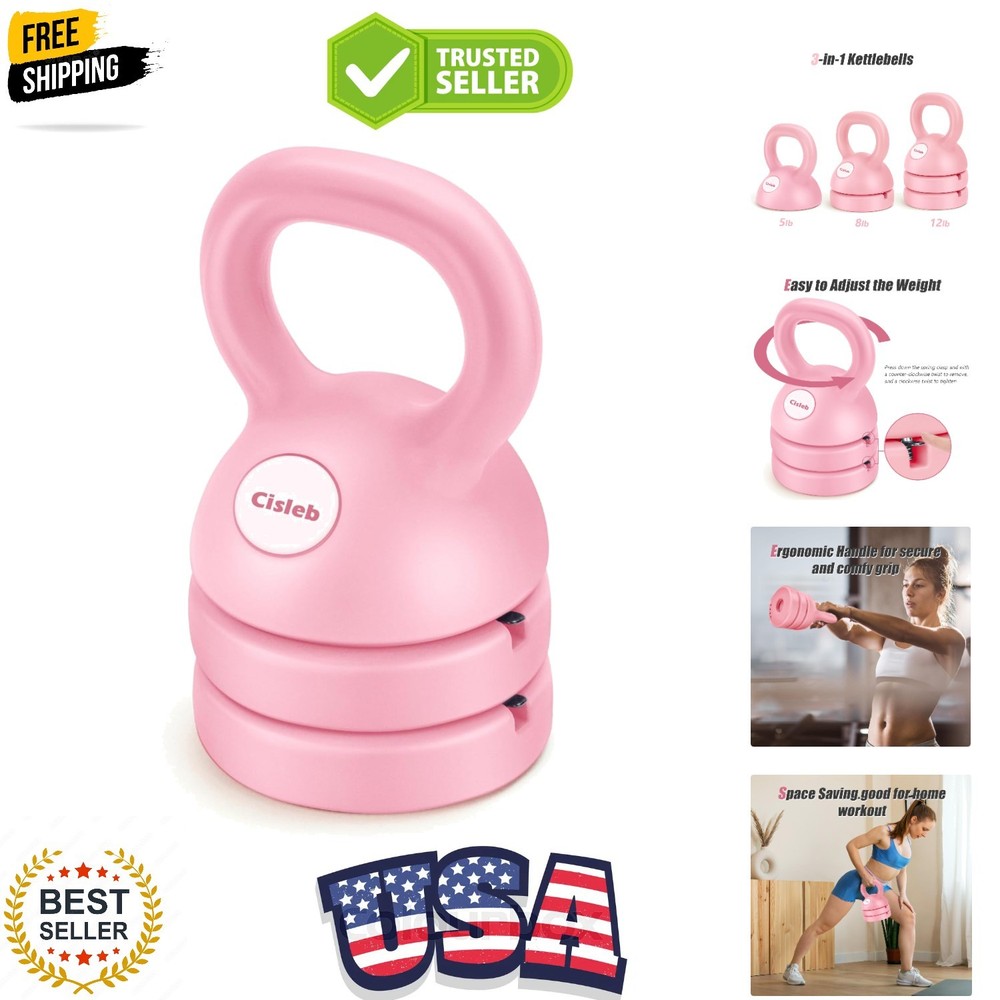 Compact Adjustable Kettlebell Weight Set: 5-12lbs for Effortless Home Workouts