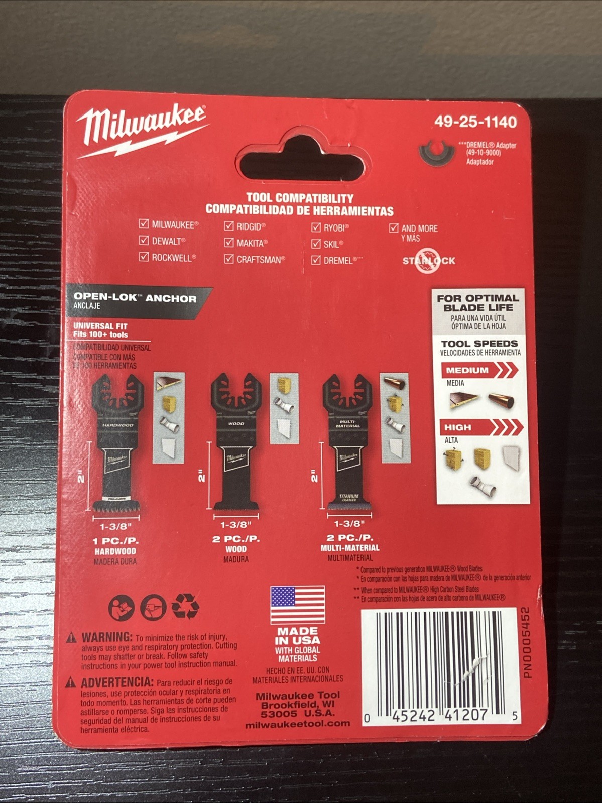 Milwaukee OPEN-LOK Oscillating Saw Blade 5 Piece Set Japanese Hardwood Blade