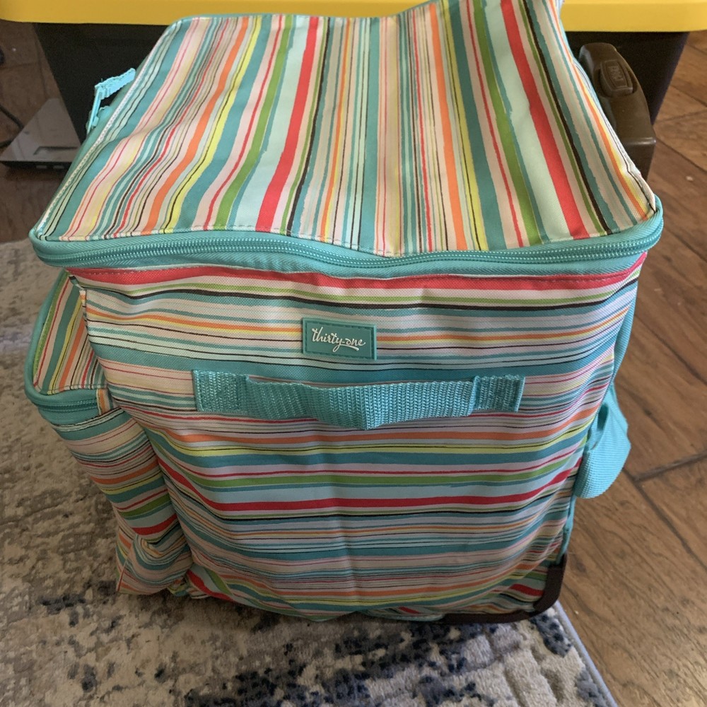 Sunny Stripe Thirty-One Rolling Cooler