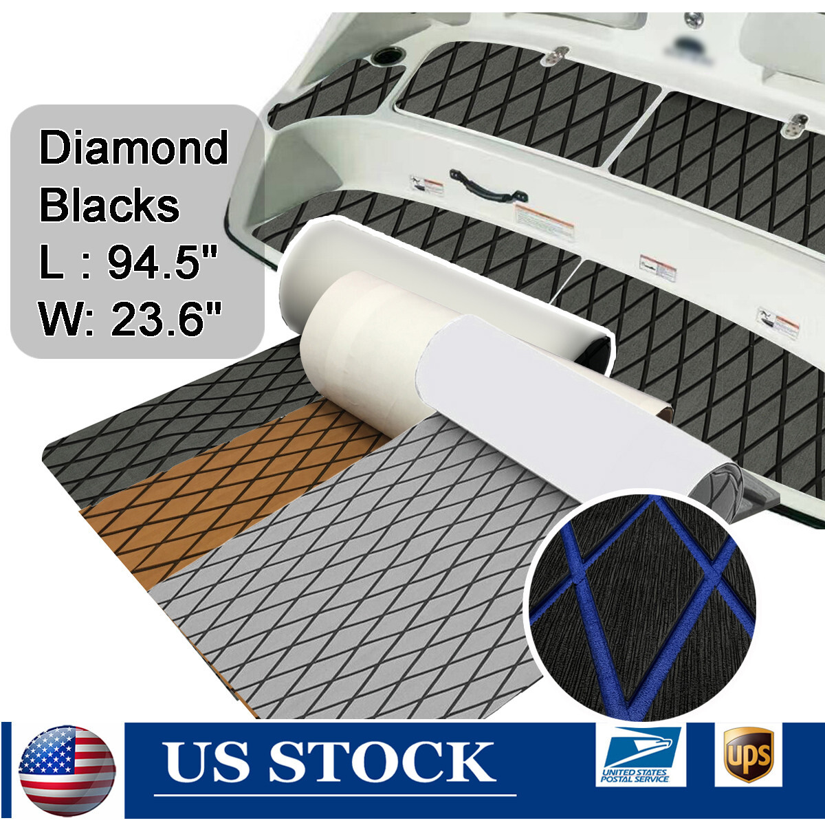 Diamond EVA Foam Marine Boat Flooring Mat Yacht Faux Teak Decking Sheet Carpet