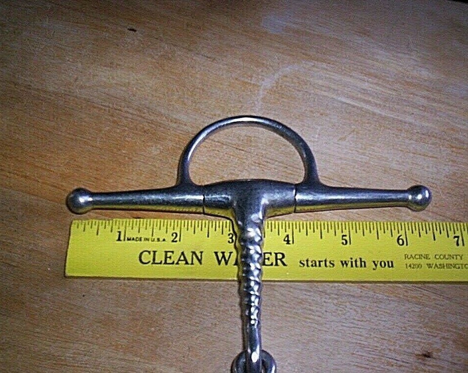 Used Stainless Full Cheek Corkscrew Snaffle Bit 5" Mouth