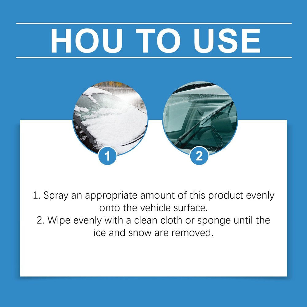 Deicer Spray For Car Windshield Quick 100ml Long-Lasting Auto Defogger Car