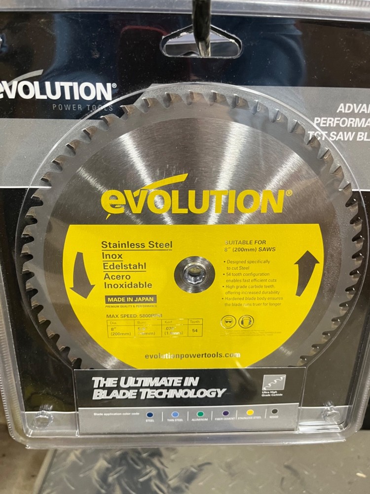 8" Evolution stainless steel saw blade