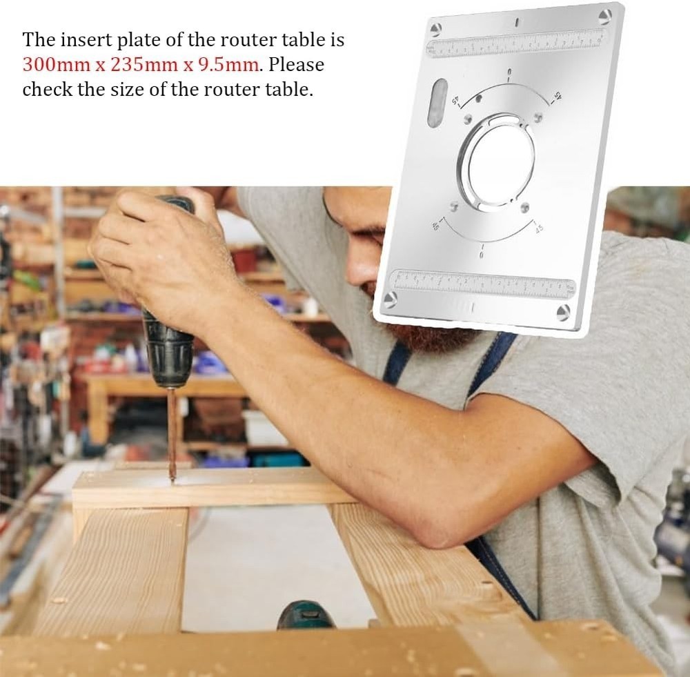 Router Table Insert Plate with Easy Installation and Precision Centering Bushing