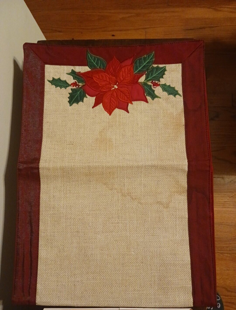 2 New Table Runners~Christmas Poinsettia~~St Nicholas Rectangular