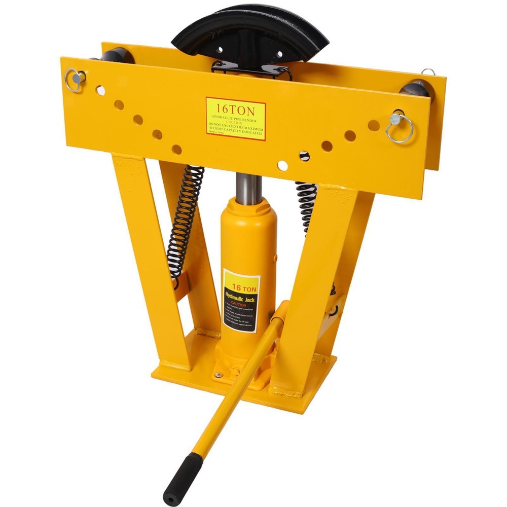 16 Ton Manual Hydraulic Pipe Bender w/ 8 Precision Dies, Adjustable Rollers