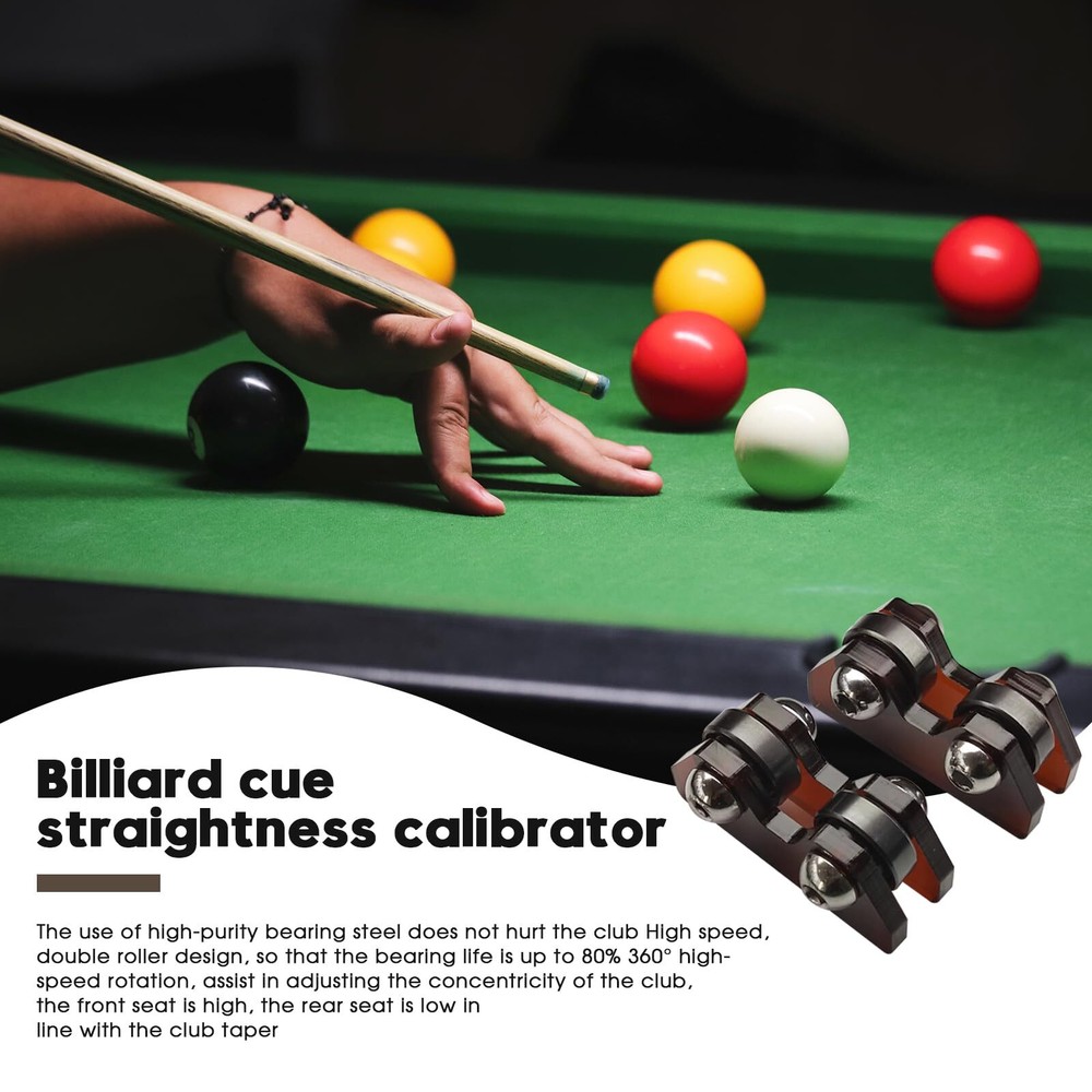 2 Pack Pool Billiard Cue Straightness Checker Acrylic Roller Pool Billiard Cu...