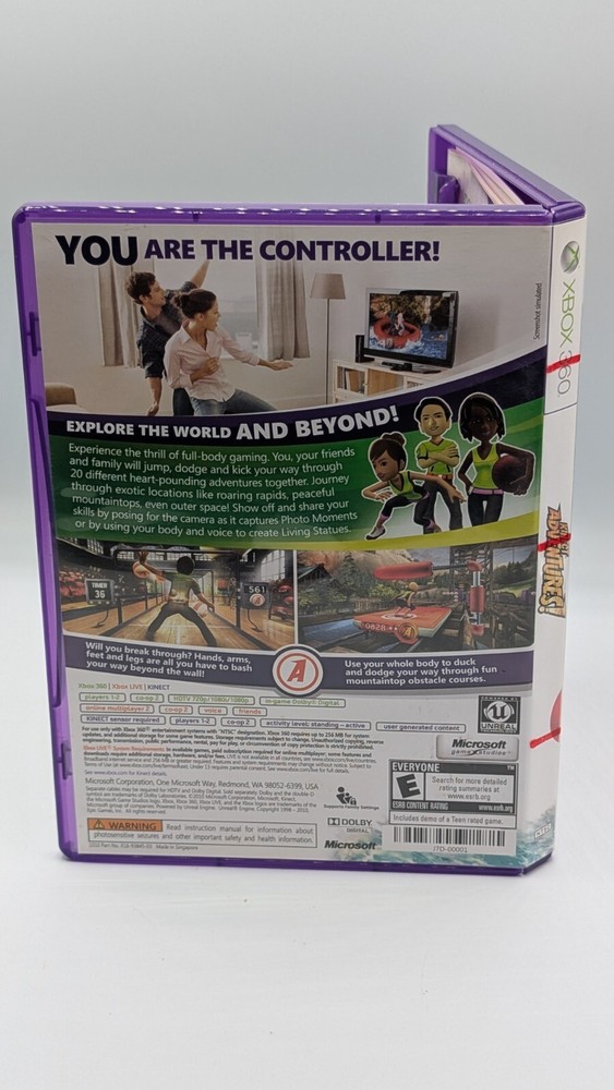 Microsoft XBOX 360 Kinect Sensor Bar with Original Box & Game