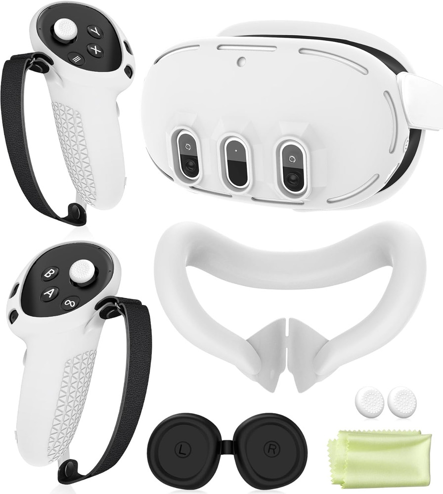 Silicone Cover Set Compatible with Meta Oculus/Quest 3, VR Accessories Protectiv