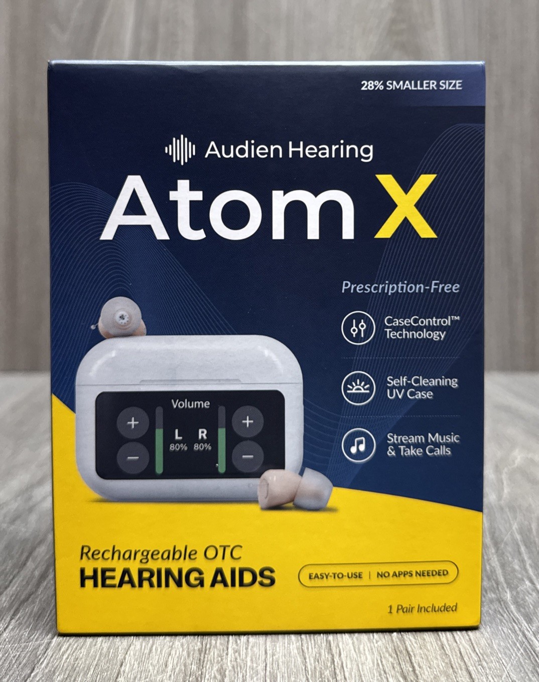 Audien Hearing ATOM X - Rechargeable OTC Hearing Aids NEWEST MODEL (NEW SEALED)