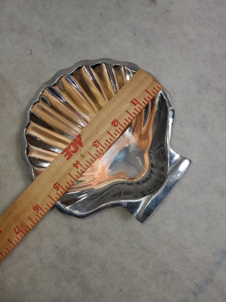 Silverplate Scallop SeaShell Trinket Soap Candy Condiment Dish Beach Table Decor