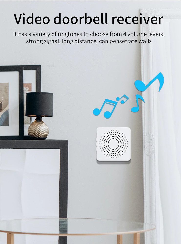 Wireless Smart WiFi Video Doorbell Camera Intercom Ring Bell with Chime Security