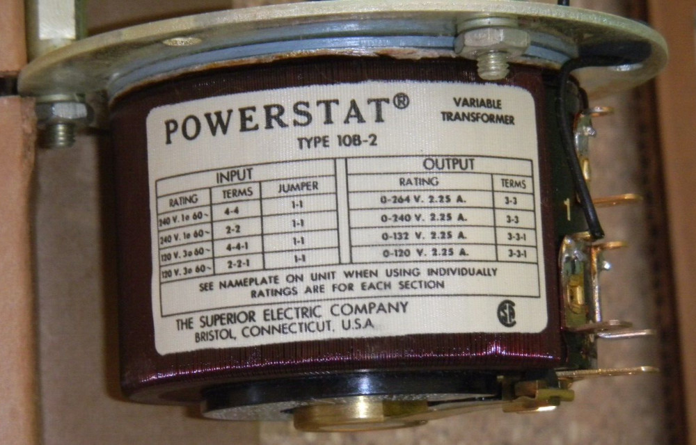 Superior Electric POWERSTAT 10B-2 Variable Transformer