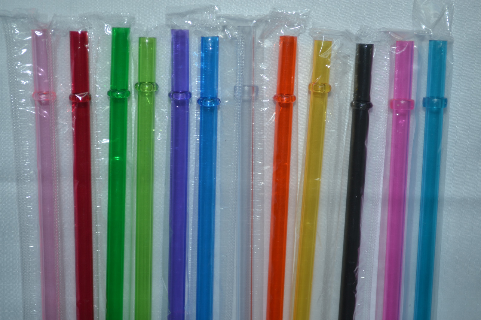 Reusable Straws Clear Solid Colors Plastic Acrylic 9” Rings BPA Free Sealed #2