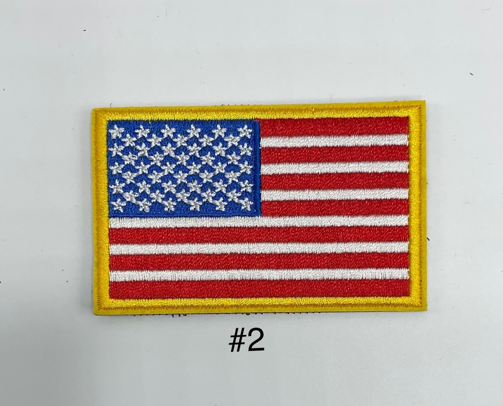 USA US Flag Forward Facing Patches 3x2"Morale HooK & Loop Fastener
